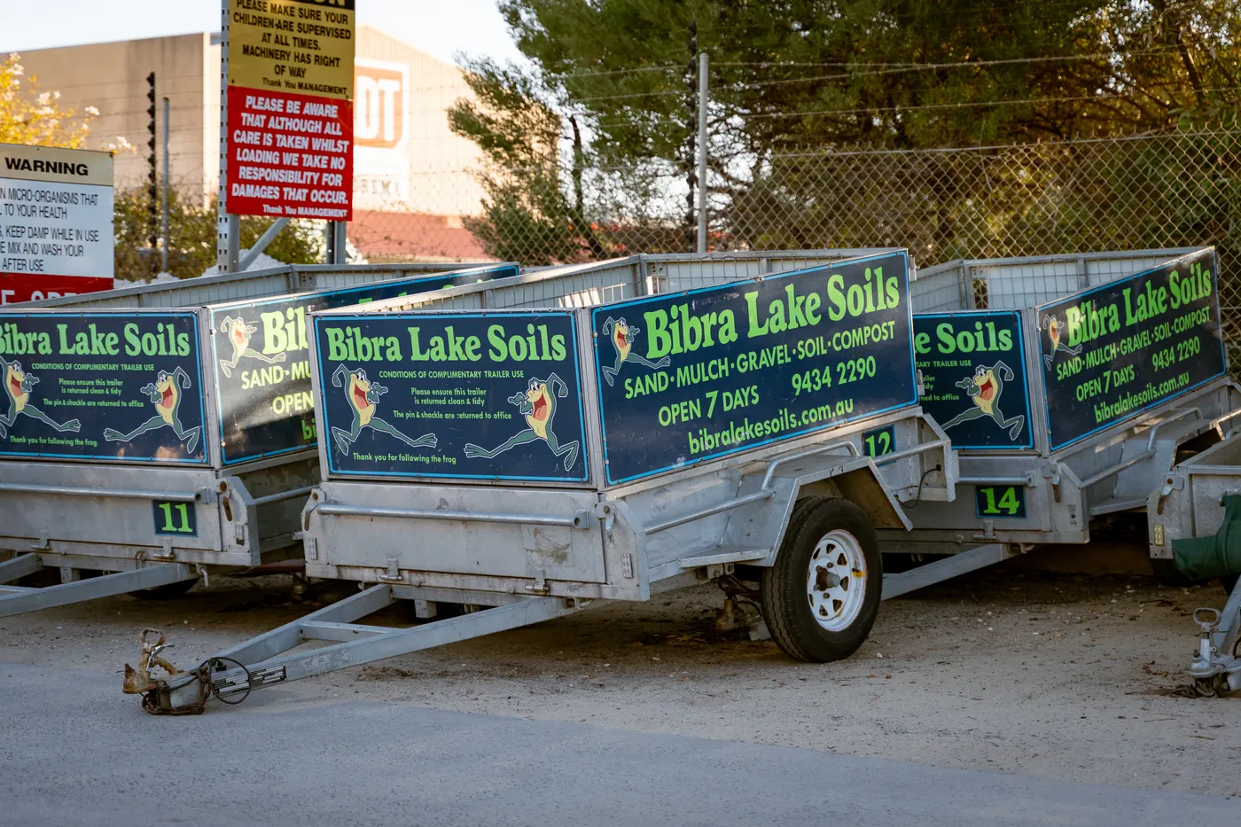 Bibra Lake Soils box trailers, free for customers to borrow