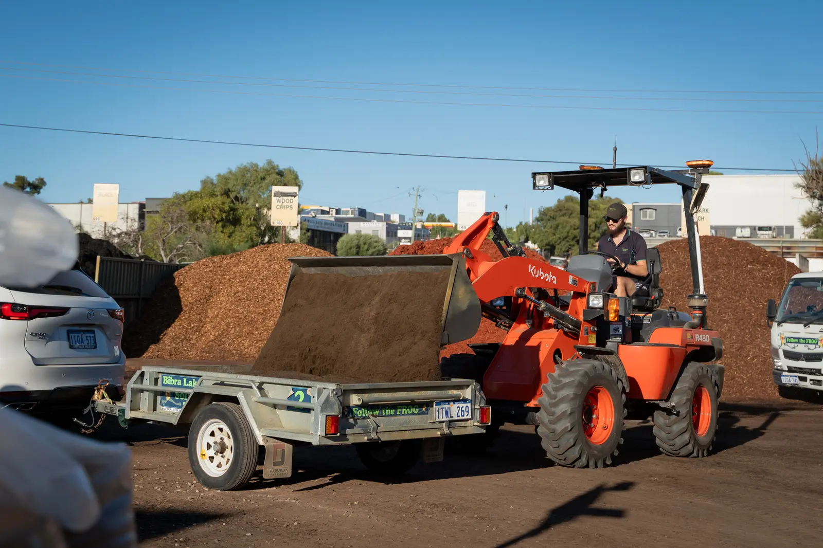 A trailer being loaded in the bays at the Bibra Lake yard