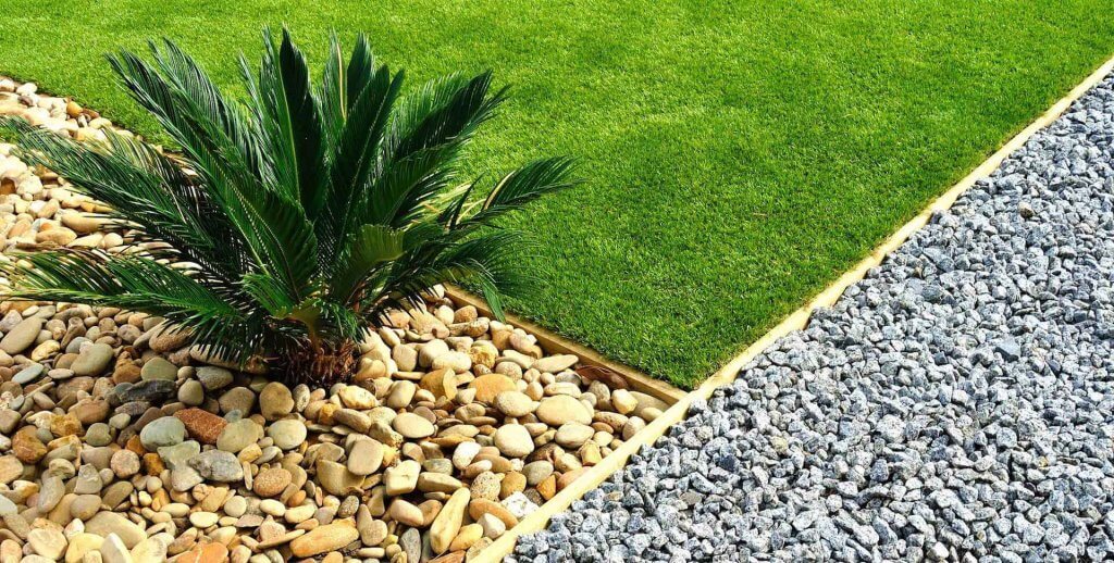 Decorative stones used in a garden