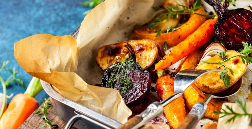 Oven roasted winter vegetables